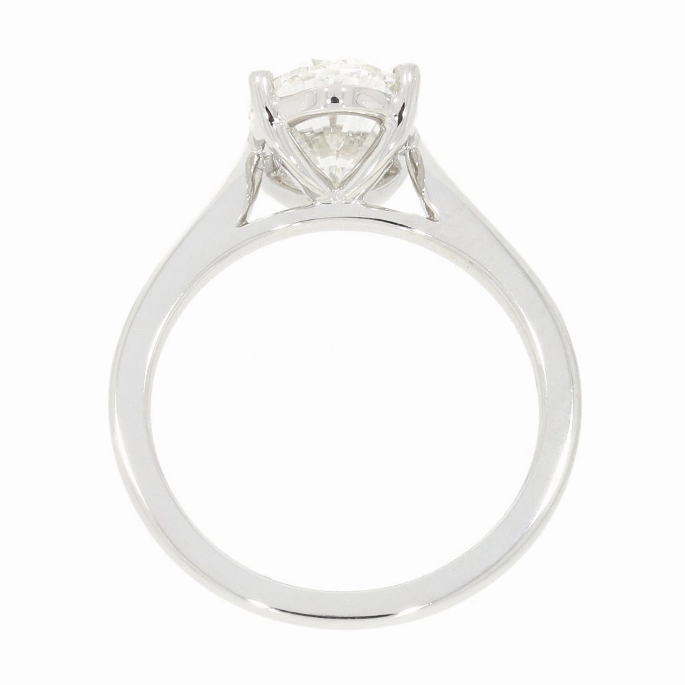Platinum 2.56ct Oval Brilliant Cut Lab Grown Diamond Solitaire Ring G VS1