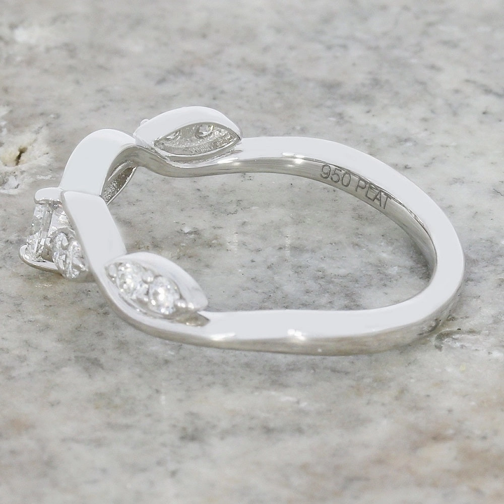 Platinum Diamond Set Wishbone Ring 0.33cts