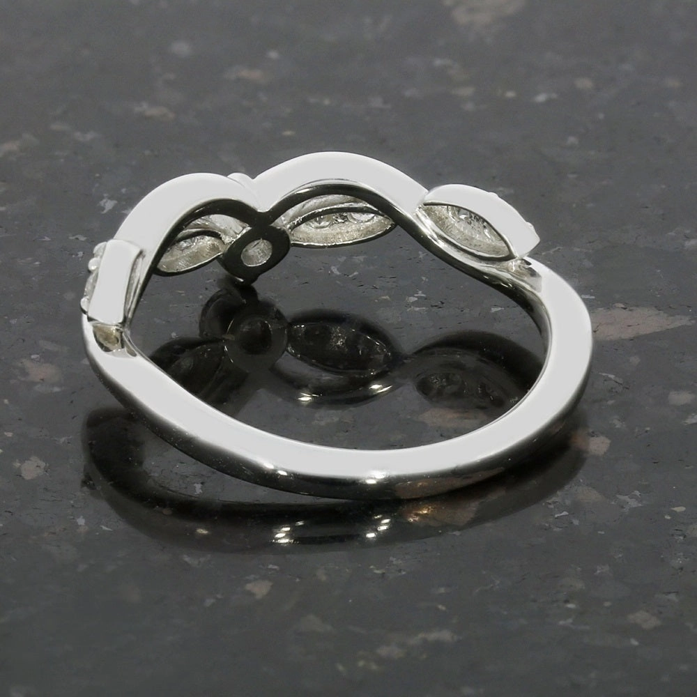 Platinum Diamond Set Wishbone Ring 0.33cts