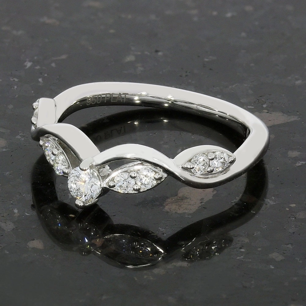 Platinum Diamond Set Wishbone Ring 0.33cts
