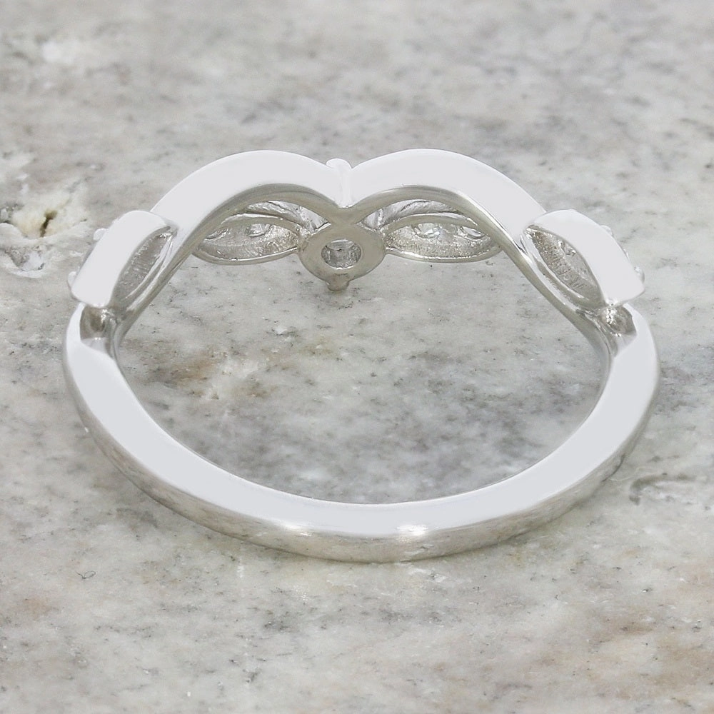 Platinum Diamond Set Wishbone Ring 0.33cts