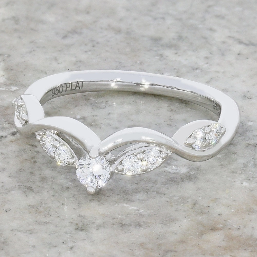 Platinum Diamond Set Wishbone Ring 0.33cts