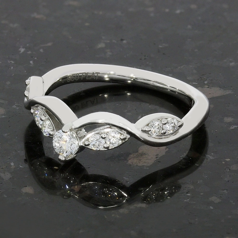 Platinum Diamond Set Wishbone Ring 0.33cts