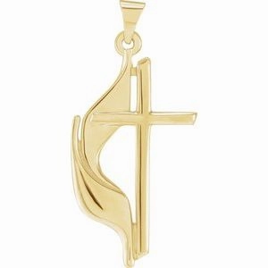 Platinum Methodist Cross Pendant