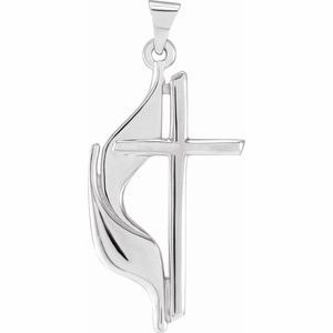 Platinum Methodist Cross Pendant