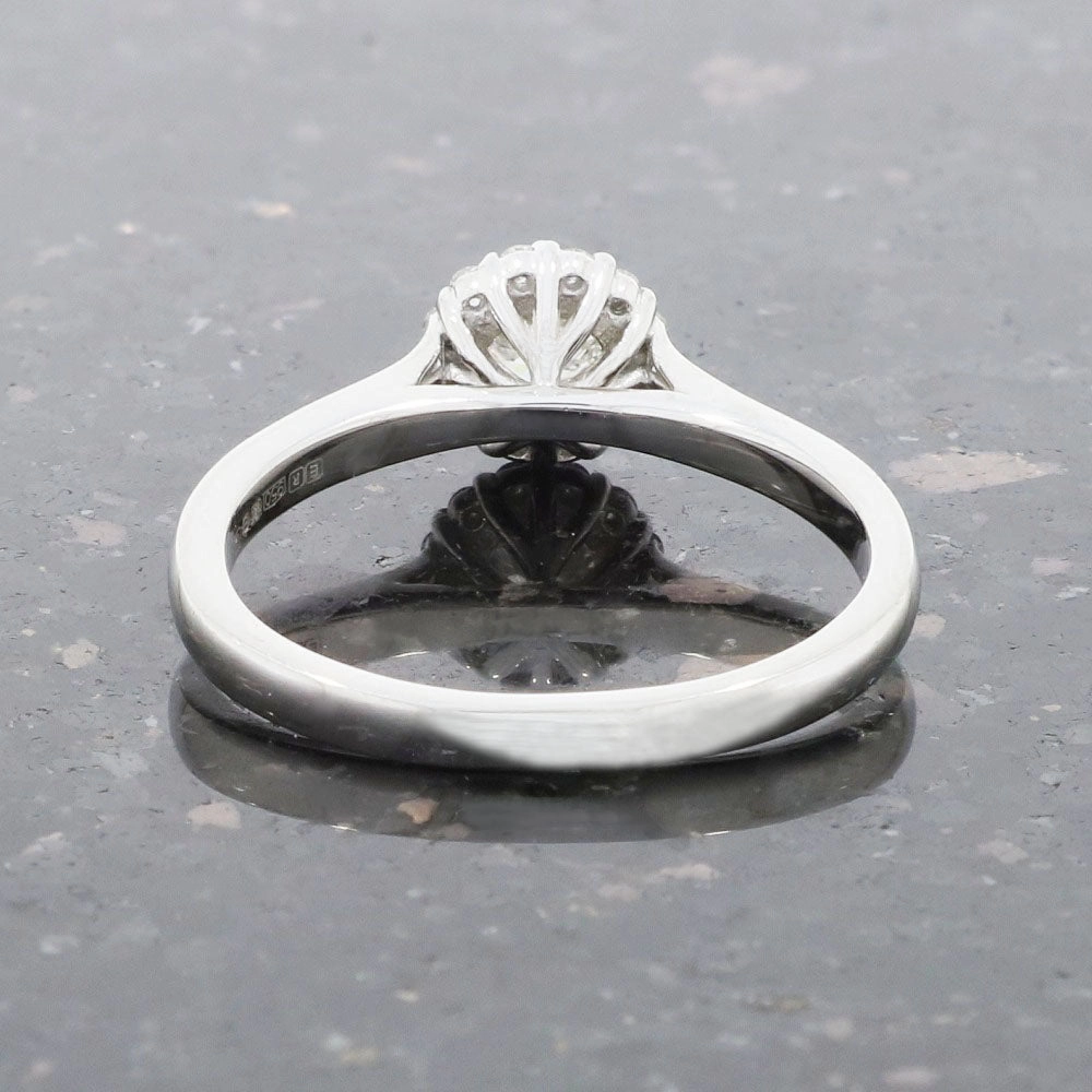 Platinum Round Brilliant Cut Diamond Halo Cluster Ring