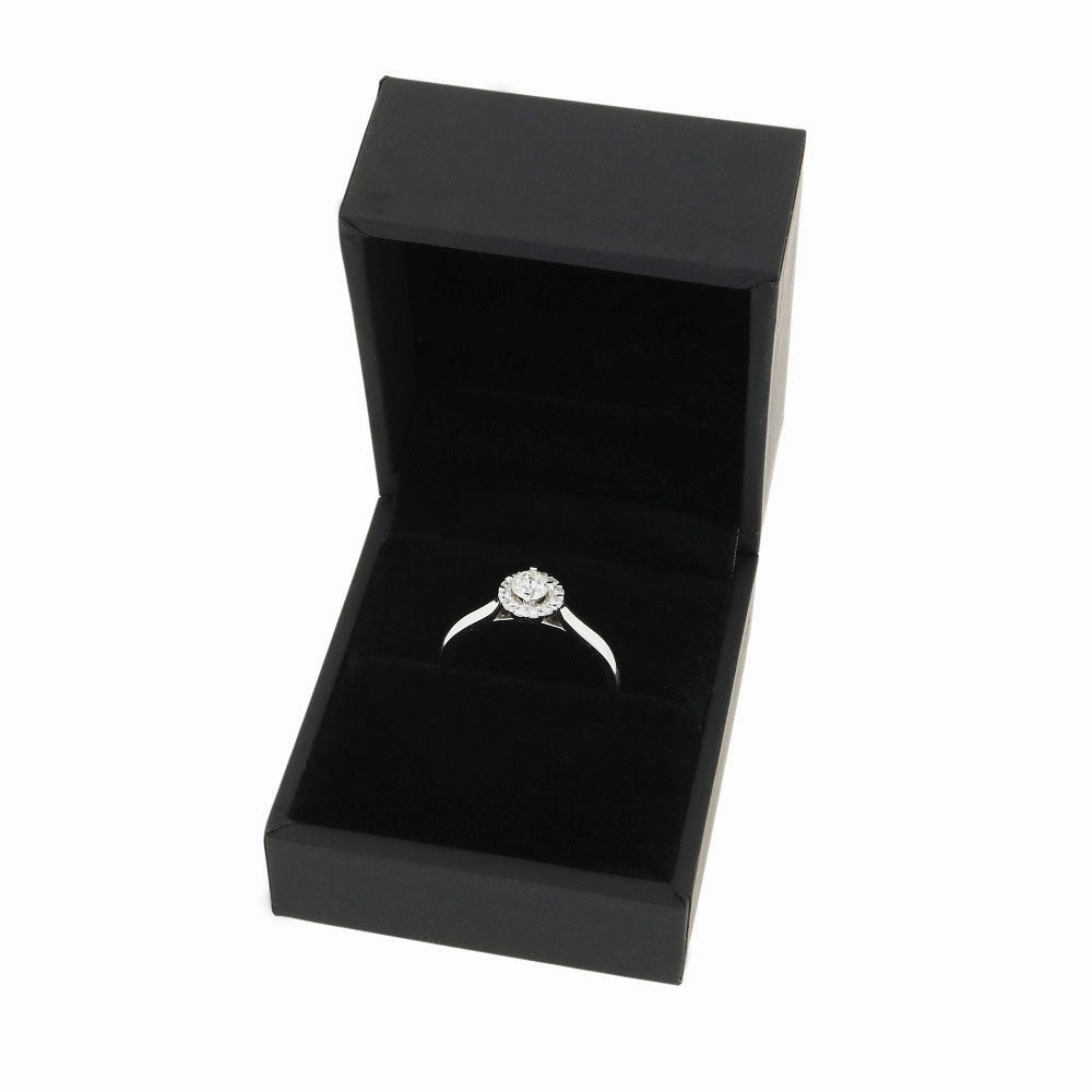 Platinum Round Brilliant Cut Diamond Halo Cluster Ring