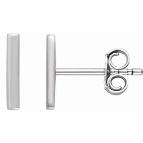Platinum Vertical Bar Earrings