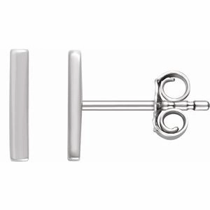 Platinum Vertical Bar Earrings