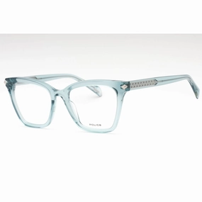 Police Women's Eyeglasses - Transparent Blue Plastic Cat Eye Shape Frame| VPLF29 06RL