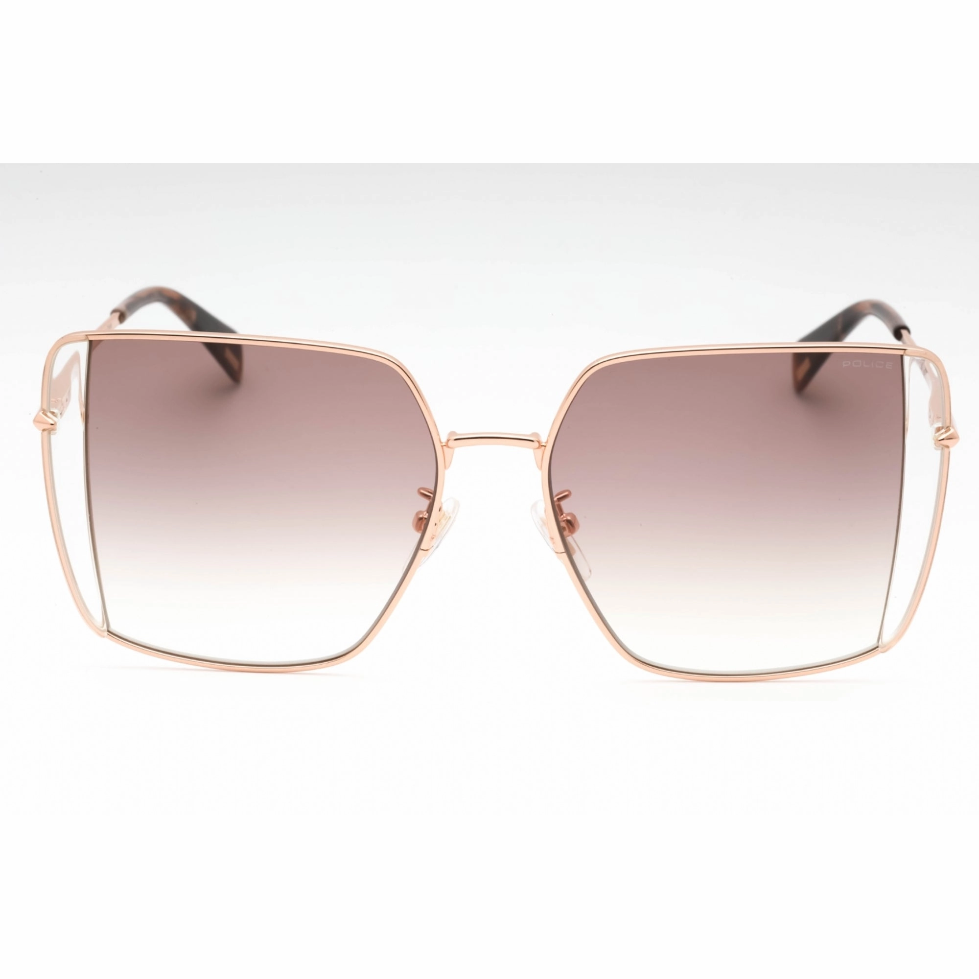 Police Women's Sunglasses - Copper Gold Metal Butterfly Full Rim Frame | SPLL38 08FC