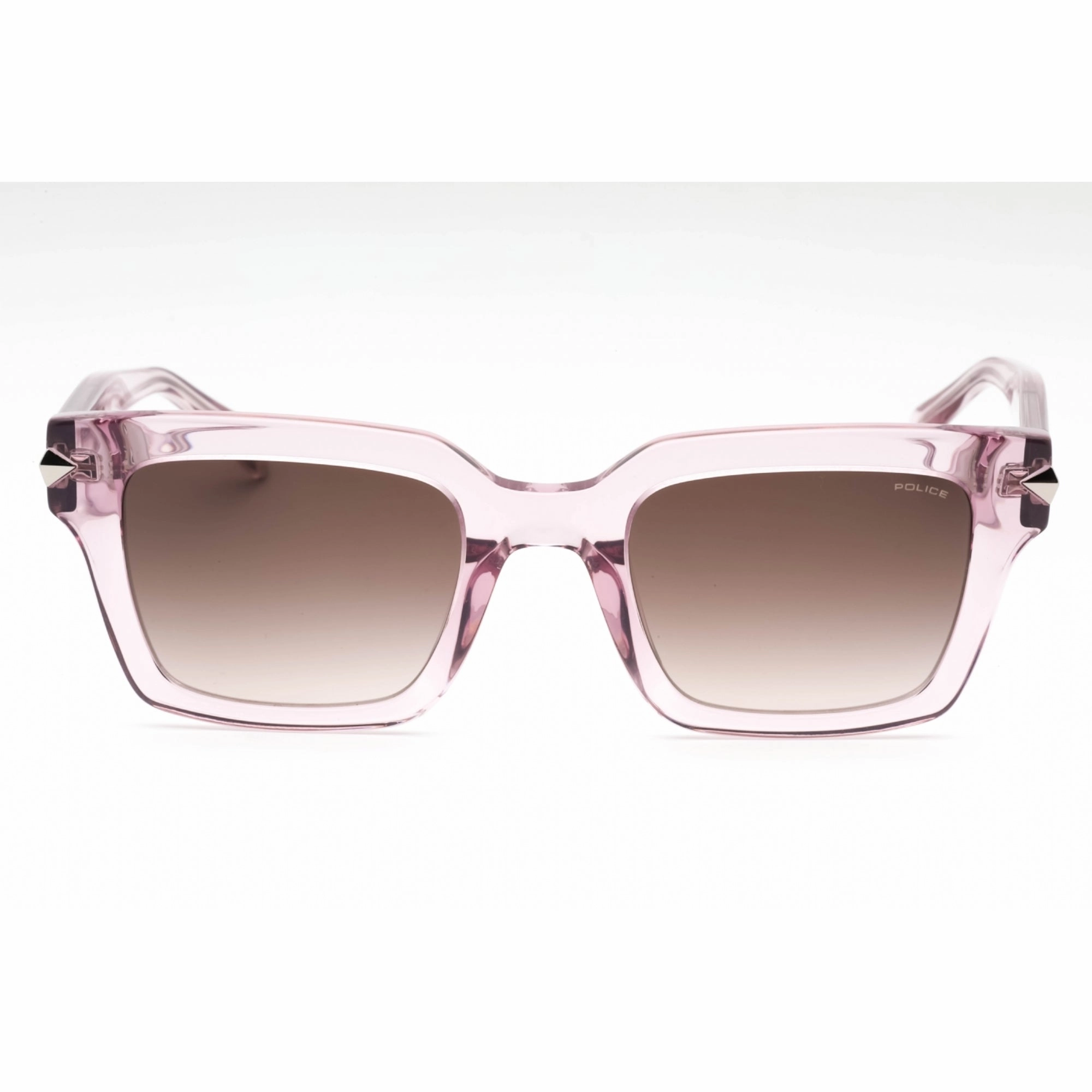 Police Women's Sunglasses - Transparent Pink Plastic Square Full Rim | SPLF32 06MH