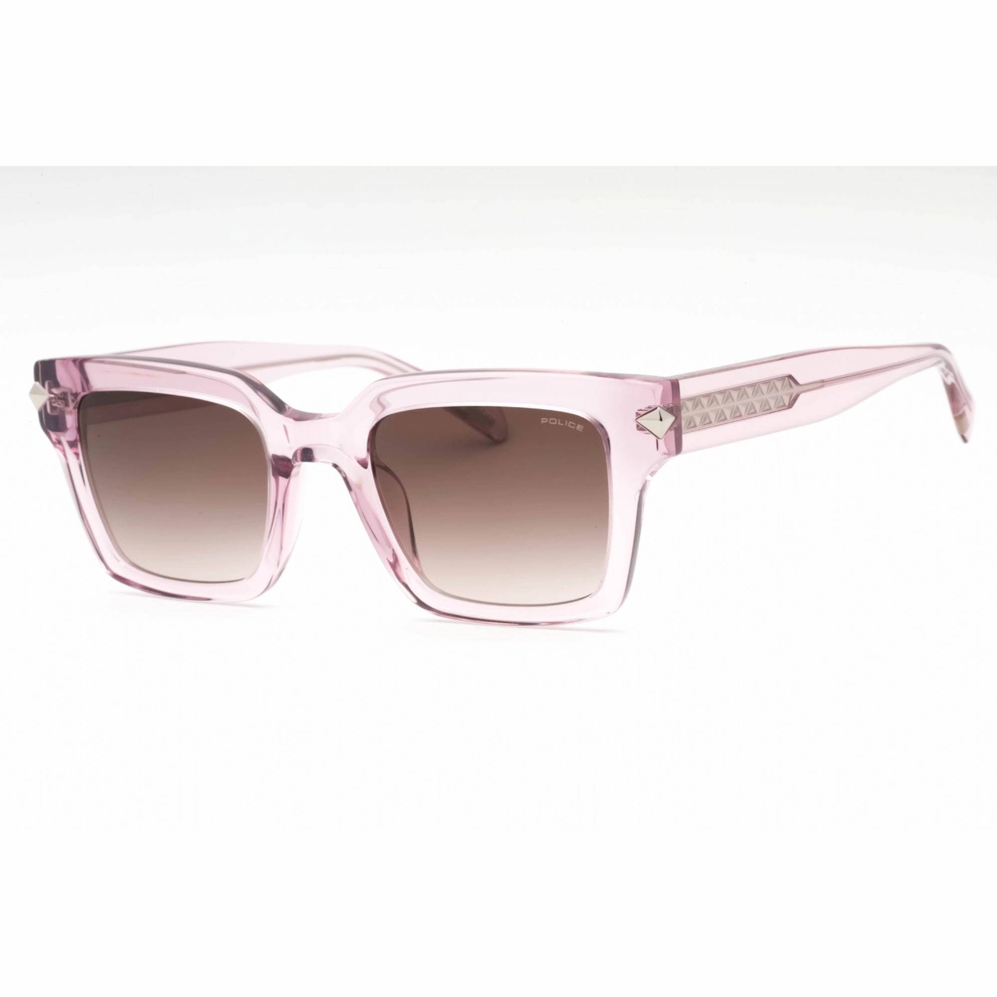Police Women's Sunglasses - Transparent Pink Plastic Square Full Rim | SPLF32 06MH