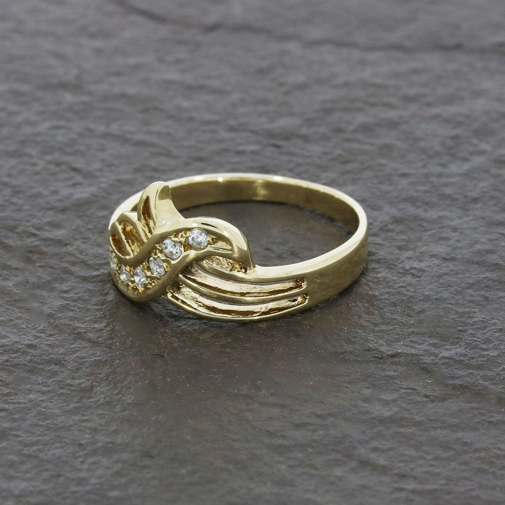 Pre Owned 14ct Yellow Gold Cubic Zirconia Dress Ring