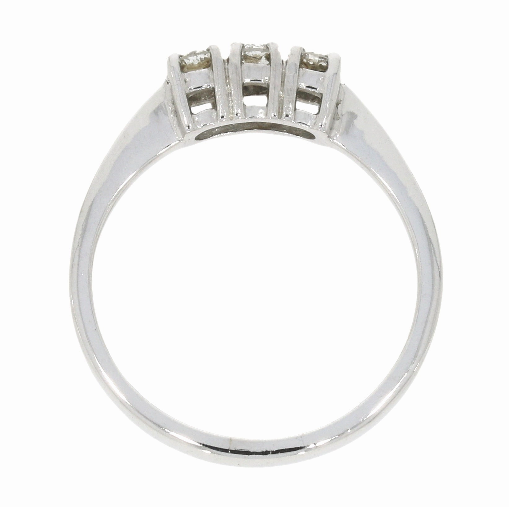 Pre Owned 18ct White Gold 0.25cts Diamond Trilogy Ring