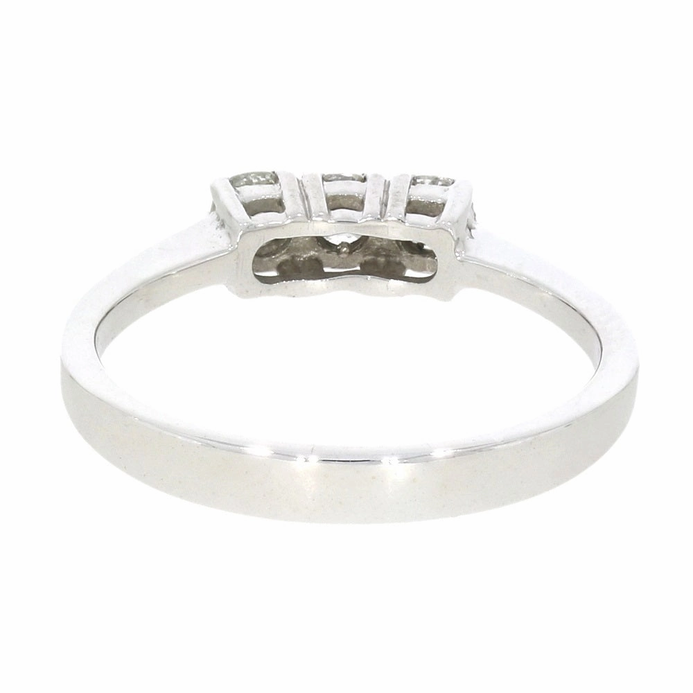 Pre Owned 18ct White Gold 0.25cts Diamond Trilogy Ring