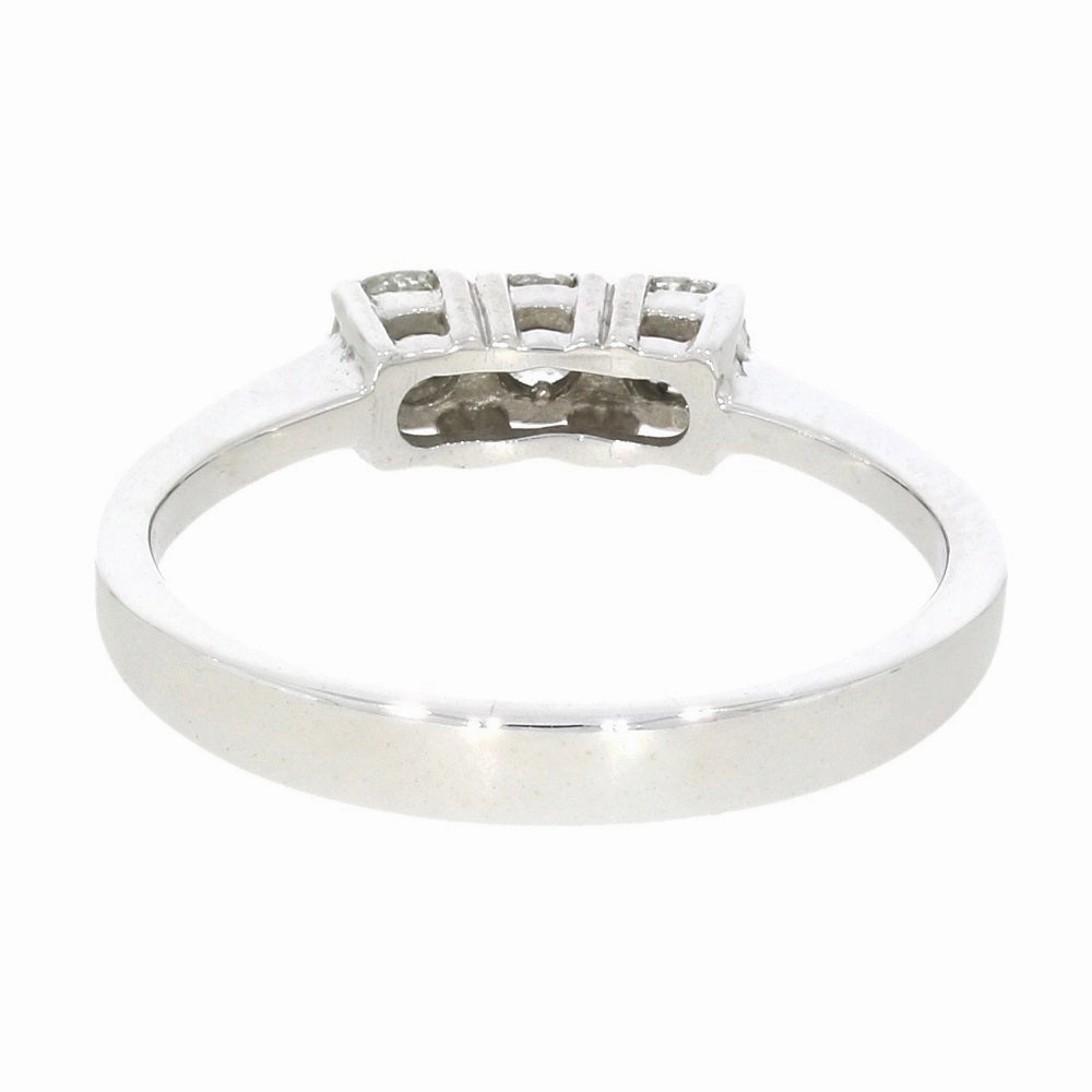 Pre Owned 18ct White Gold 0.25cts Diamond Trilogy Ring