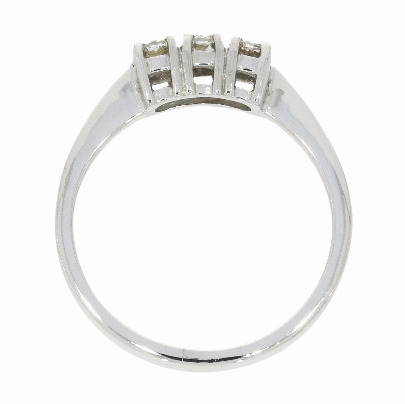 Pre Owned 18ct White Gold 0.25cts Diamond Trilogy Ring
