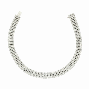 Pre Owned 18ct White Gold 3.97cts Brilliant Cut Diamond Bracelet
