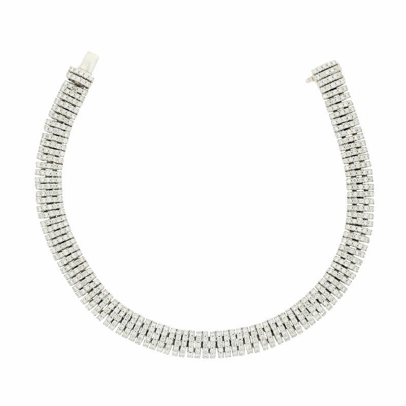 Pre Owned 18ct White Gold 3.97cts Brilliant Cut Diamond Bracelet