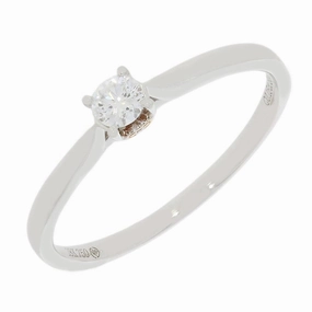 Pre Owned 18ct White Gold Diamond Solitaire Ring