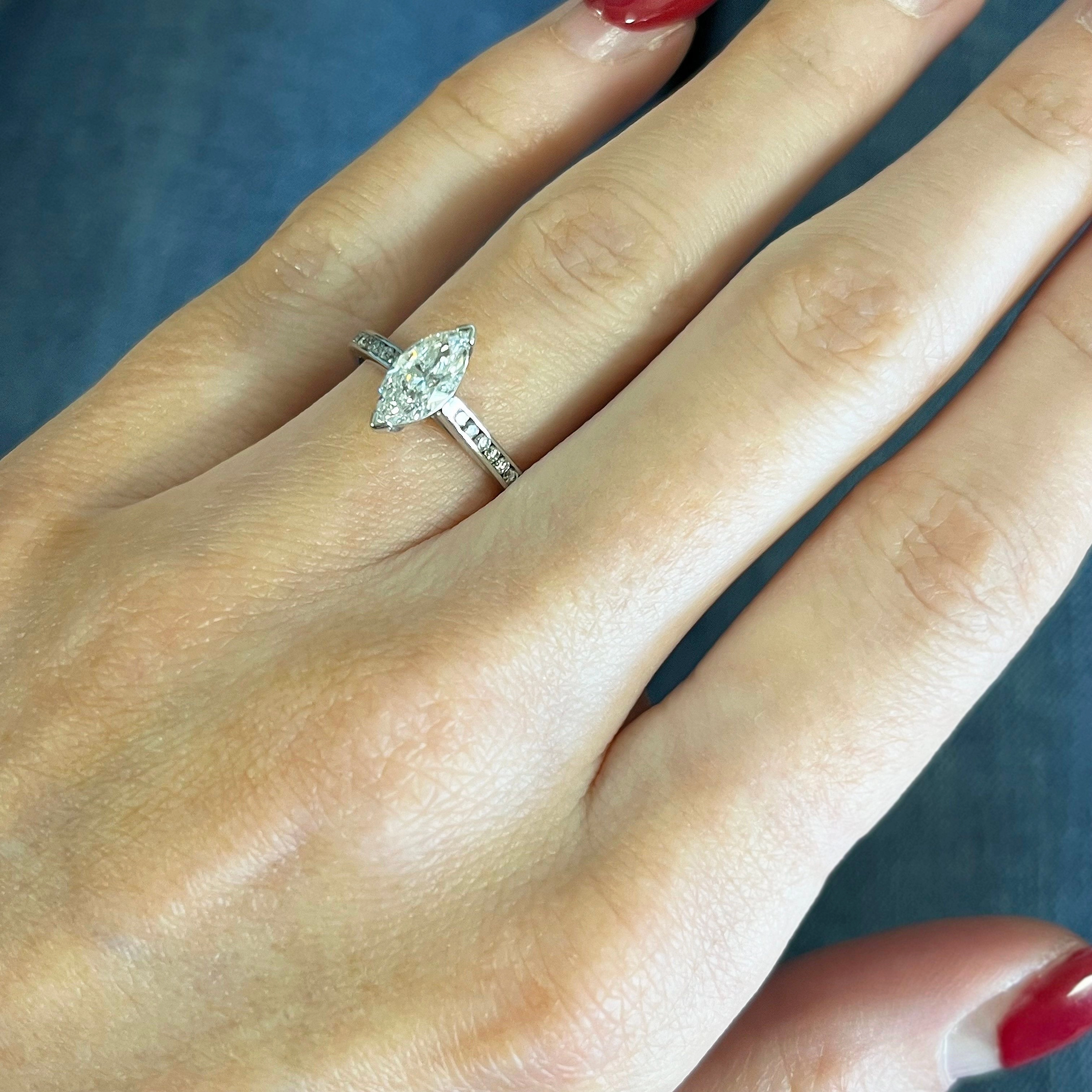 Pre Owned 18ct White Gold Marquise Cut 0.70cts Diamond Ring
