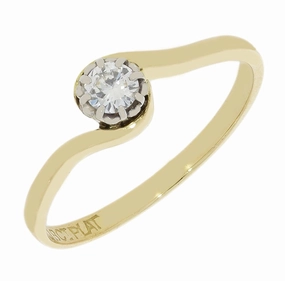 Pre Owned 18ct Yellow Gold 0.15cts Diamond Solitaire Ring