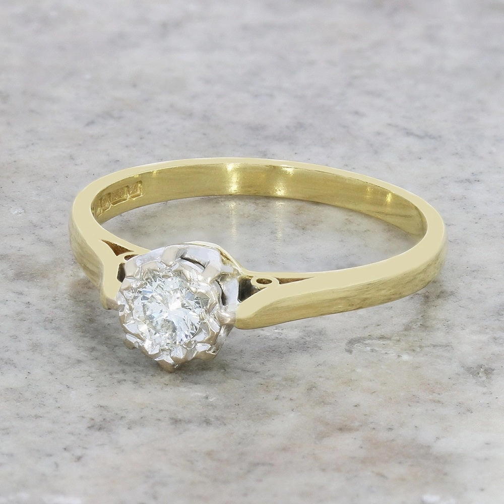 Pre Owned 18ct Yellow Gold 0.15cts Diamond Solitaire Ring