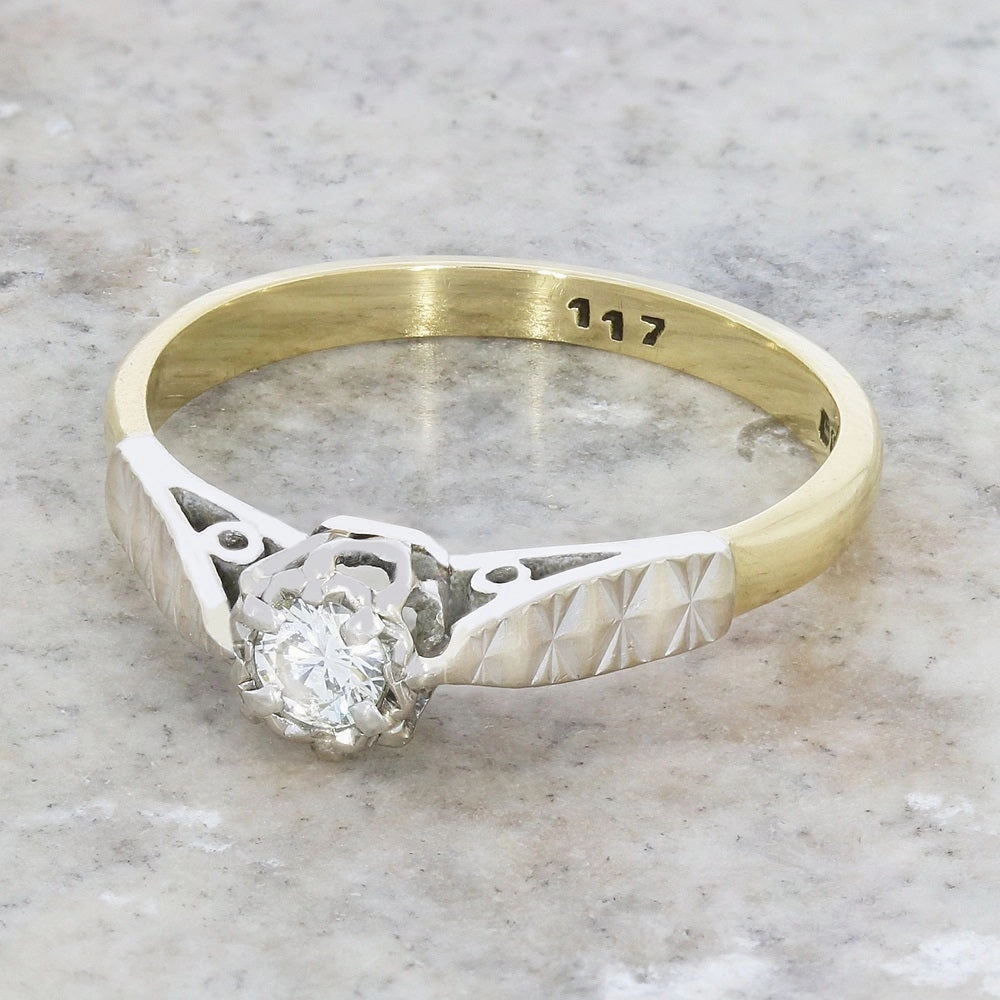 Pre Owned 18ct Yellow Gold 0.15cts Diamond Solitaire Ring