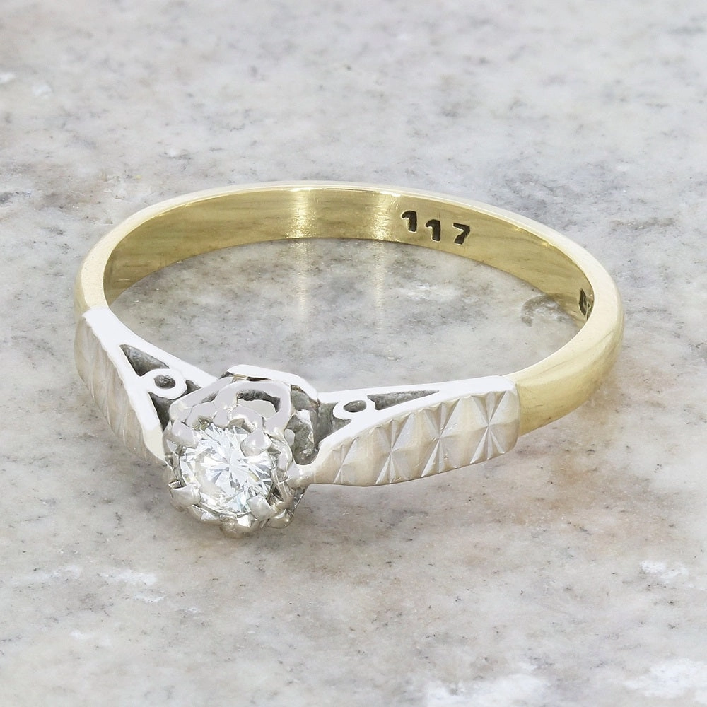 Pre Owned 18ct Yellow Gold 0.15cts Diamond Solitaire Ring