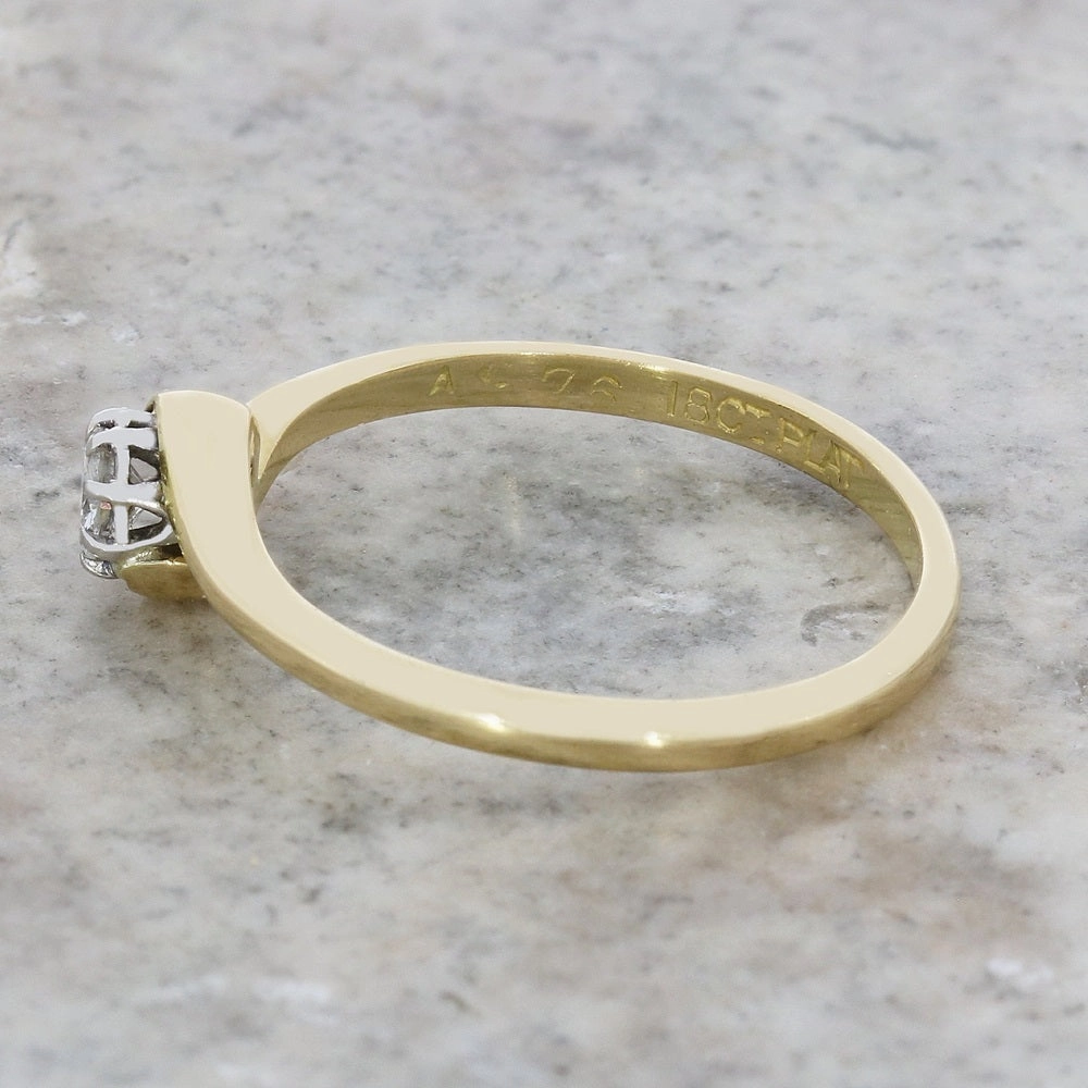 Pre Owned 18ct Yellow Gold 0.15cts Diamond Solitaire Ring