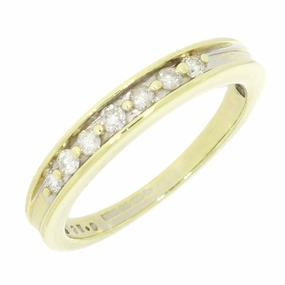 Pre Owned 18ct Yellow Gold 0.16cts Diamond Half Eternity Ring