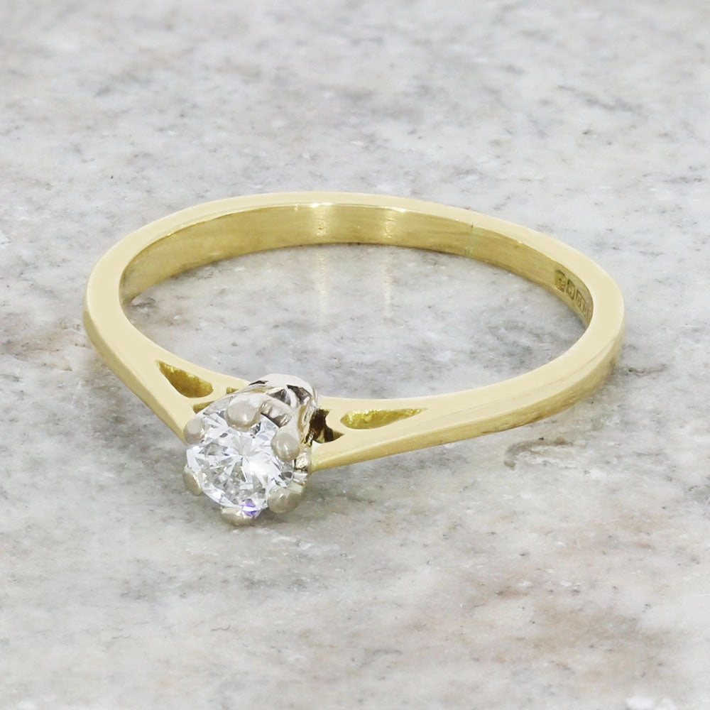 Pre Owned 18ct Yellow Gold 0.16cts Diamond Solitaire Ring