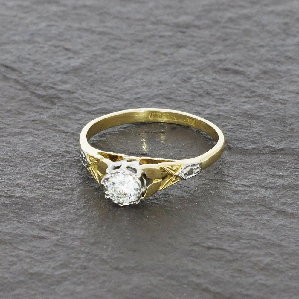 Pre Owned 18ct Yellow Gold 0.25cts Diamond Solitaire Ring