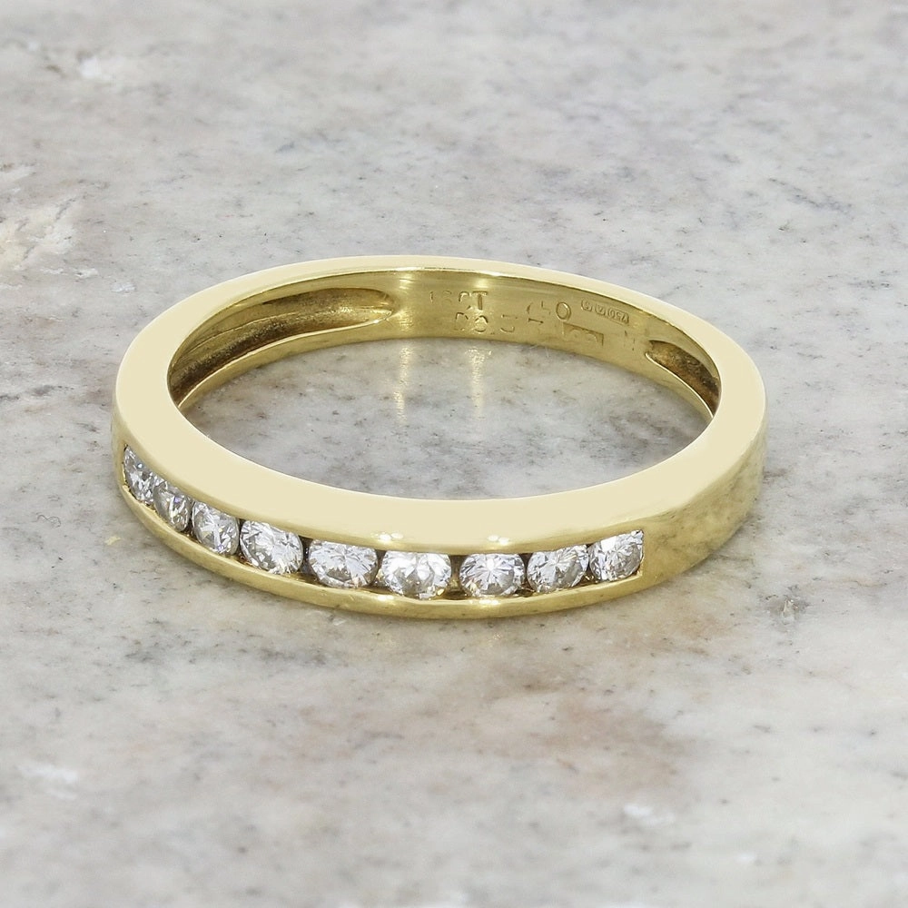 Pre Owned 18ct Yellow Gold 0.33cts Diamond Half Eternity Ring