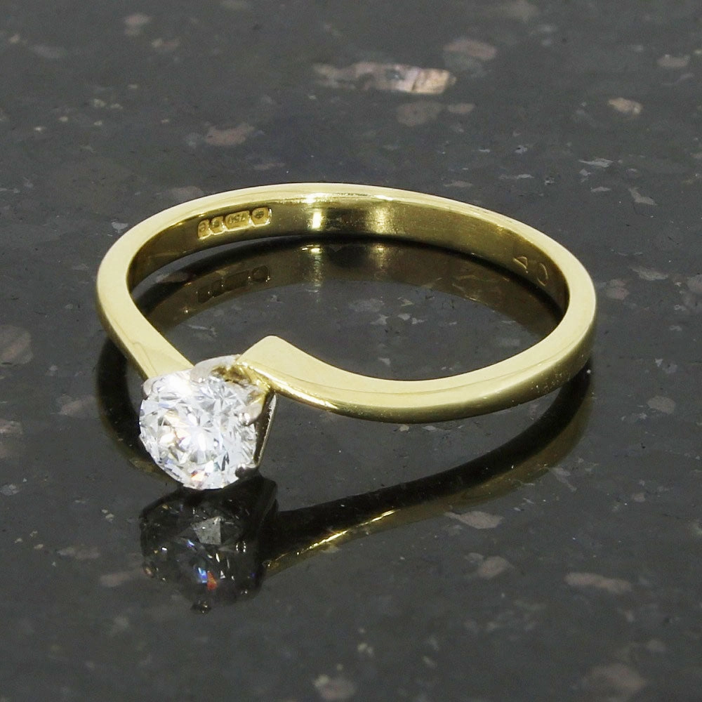 Pre Owned 18ct Yellow Gold 0.40ct Diamond Solitaire Ring