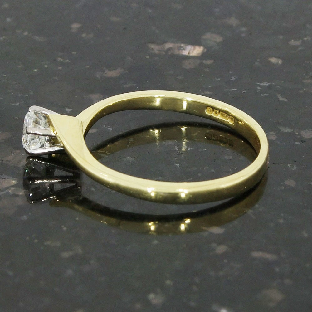 Pre Owned 18ct Yellow Gold 0.40ct Diamond Solitaire Ring