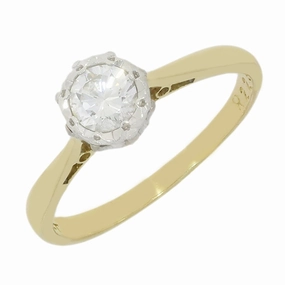 Pre Owned 18ct Yellow Gold Diamond Solitaire Ring