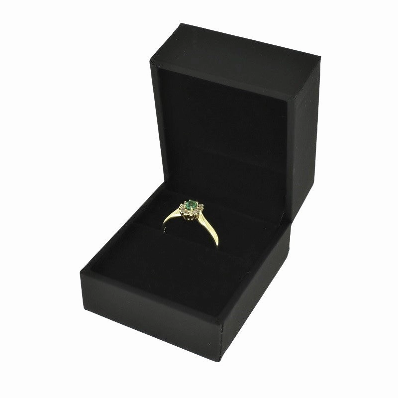 Pre Owned 18ct Yellow Gold Emerald And Diamond Cluster Ring