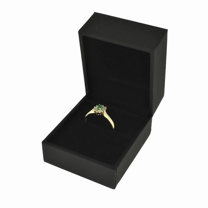 Pre Owned 18ct Yellow Gold Emerald And Diamond Cluster Ring