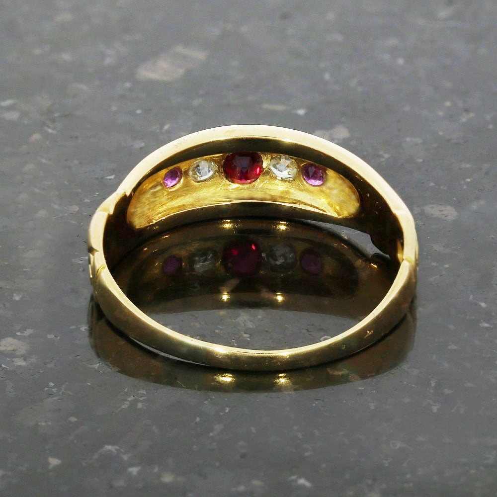 Pre Owned 18ct Yellow Gold Ruby and Diamond Ring