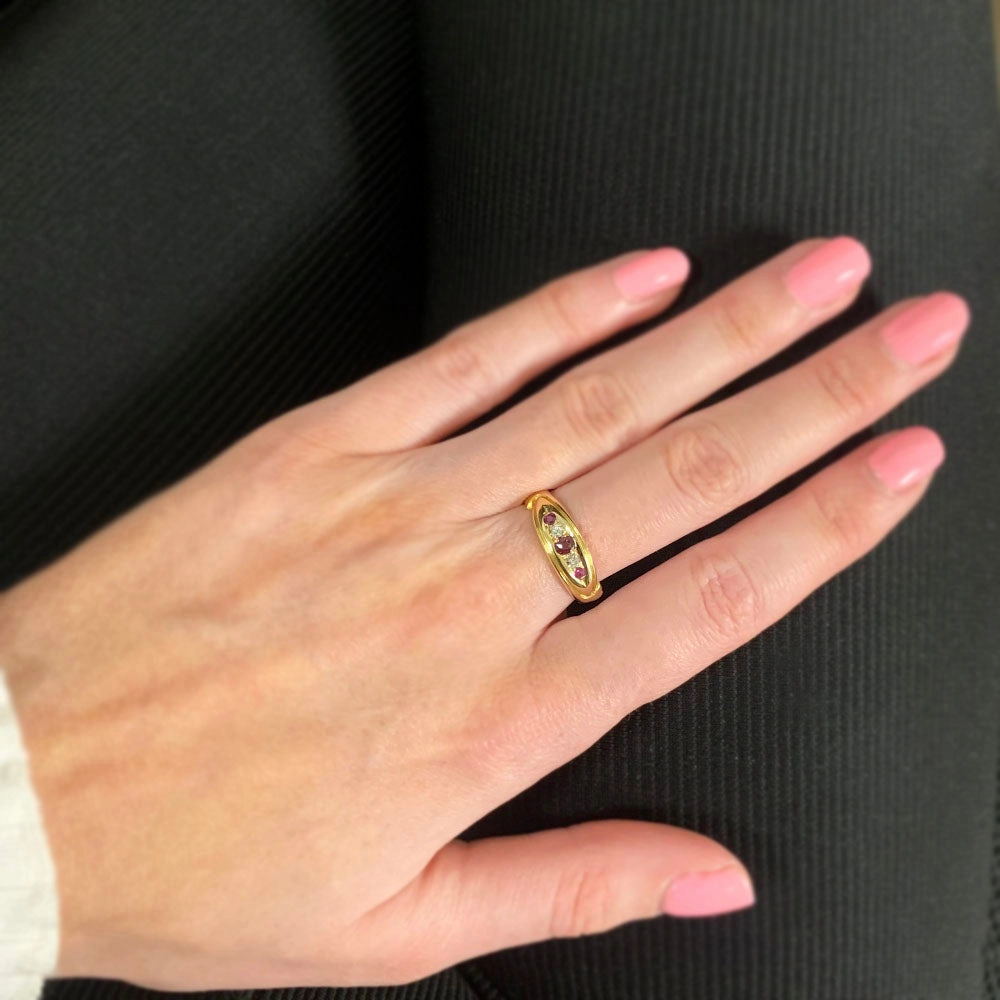 Pre Owned 18ct Yellow Gold Ruby and Diamond Ring