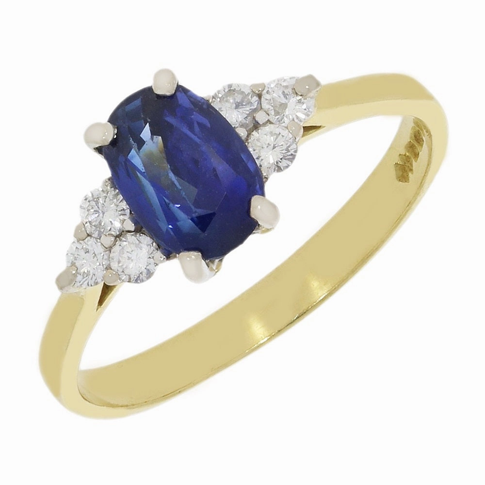 Pre Owned 18ct Yellow Gold Sapphire and Diamond Ring
