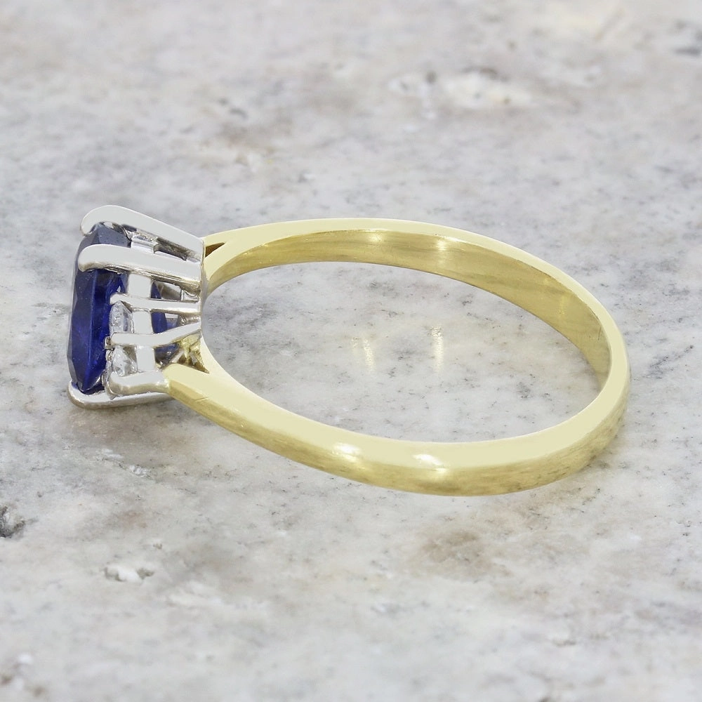 Pre Owned 18ct Yellow Gold Sapphire and Diamond Ring