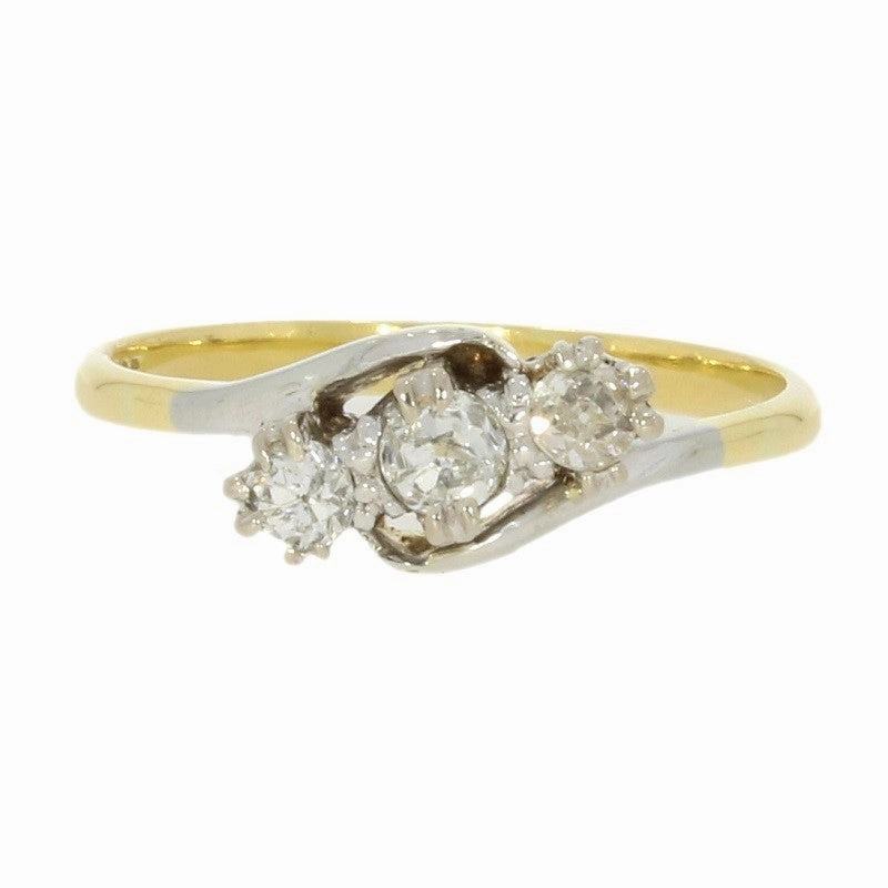 Pre Owned 18ct Yellow Gold Three Stone 0.23cts Diamond Ring