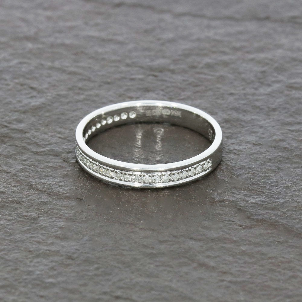 Pre Owned 9ct White Gold 0.15ct Diamond Half Eternity Ring
