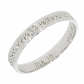 Pre Owned 9ct White Gold 0.15ct Diamond Half Eternity Ring