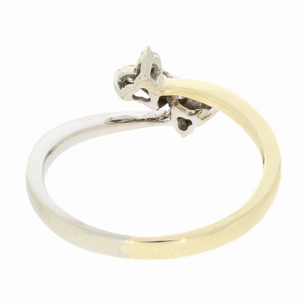 Pre Owned 9ct Yellow and White Gold 0.25cts Brilliant Cut Diamond Cluster Ring