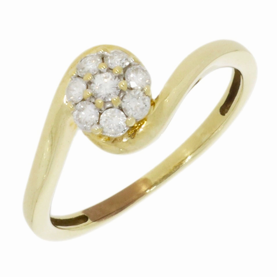 Pre Owned 9ct Yellow Gold 0.20cts Diamond Cluster Ring