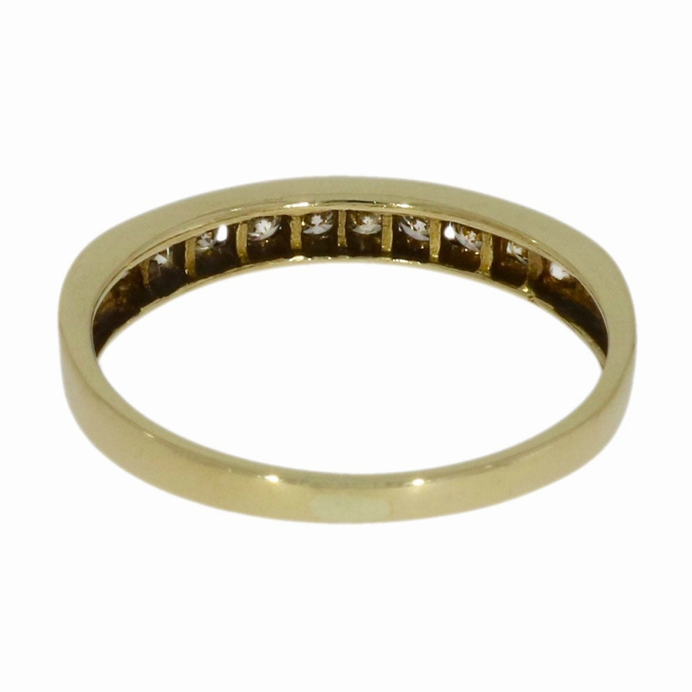 Pre Owned 9ct Yellow Gold 0.25ct Diamond Half Eternity Ring